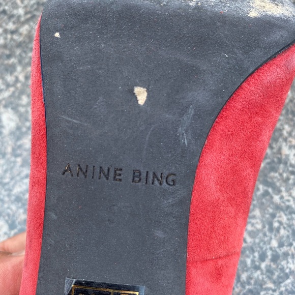 Anine Bing red suede high heel shoes size 37 - Picture 11 of 13